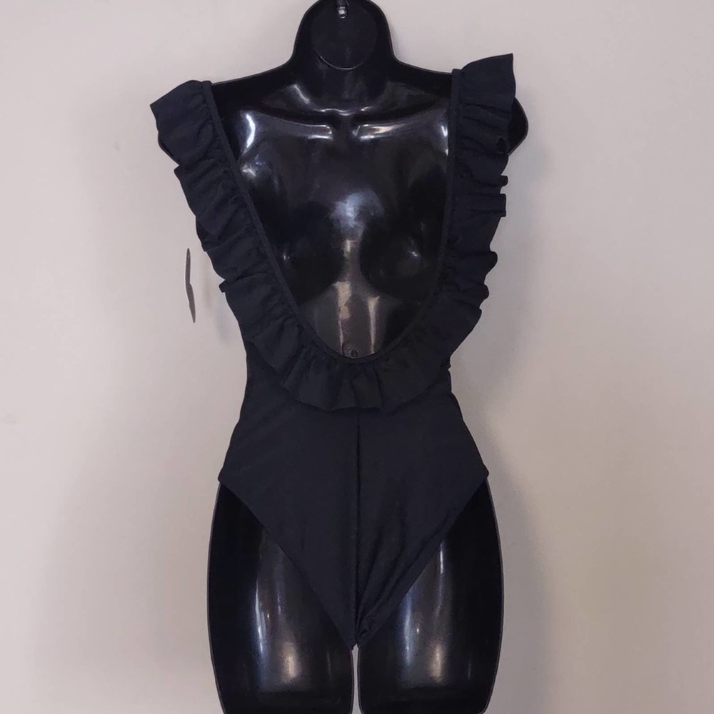 Lolli Sugar Coast Women's Ruffled One Piece Swimsuit - Black - XS - Picture 3 of 10